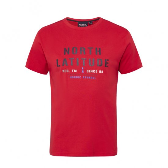 North Latitude Logo T-Shirt Red - Trička - Trička nadměrné velikosti - 2XL-14XL