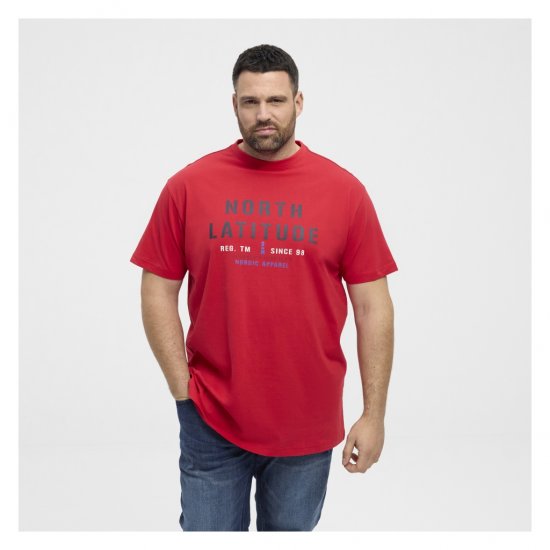 North Latitude Logo T-Shirt Red - Trička - Trička nadměrné velikosti - 2XL-14XL