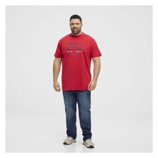 North Latitude Logo T-Shirt Red - Trička - Trička nadměrné velikosti - 2XL-14XL