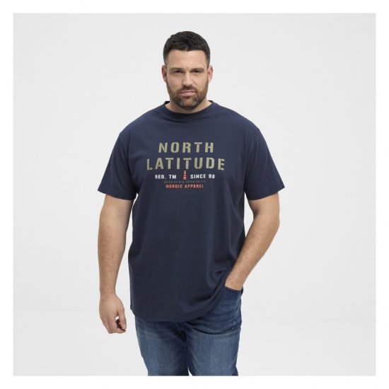 North Latitude Logo T-Shirt Navy - Trička - Trička nadměrné velikosti - 2XL-14XL
