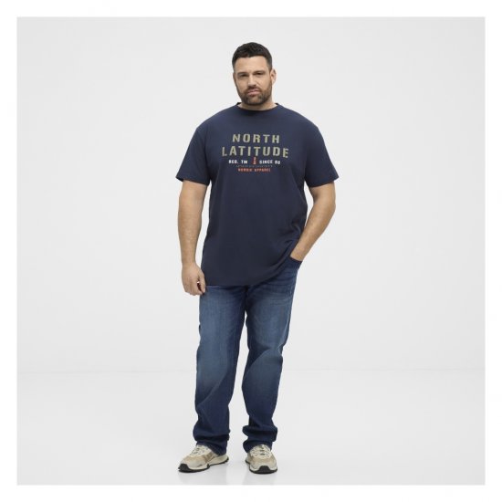 North Latitude Logo T-Shirt Navy - Trička - Trička nadměrné velikosti - 2XL-14XL