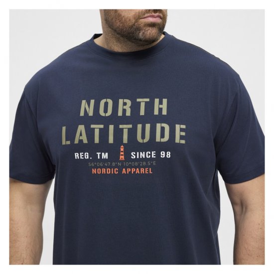 North Latitude Logo T-Shirt Navy - Trička - Trička nadměrné velikosti - 2XL-14XL