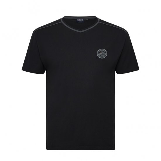 North Latitude Pyjama T-Shirt V-Neck Short Sleeve Black - Pyžama/oblečení pro volný čas - Pyžama/oblečení pro volný čas 2XL-10XL