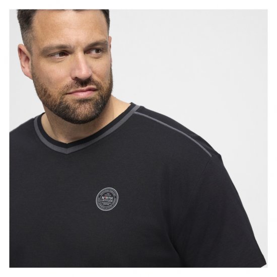 North Latitude Pyjama T-Shirt V-Neck Short Sleeve Black - Pyžama/oblečení pro volný čas - Pyžama/oblečení pro volný čas 2XL-10XL