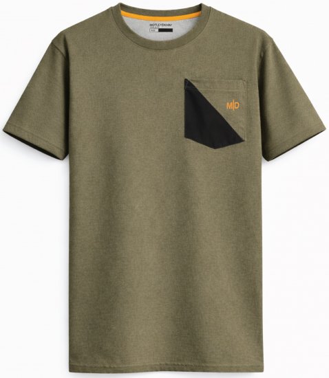 Motley Denim Milan Tričko Tmavé khaki - Trička - Trička nadměrné velikosti - 2XL-14XL