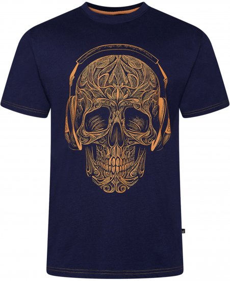 Kam Jeans 5795 Skull Printed T-Shirt Navy - Trička s potiskem - Trička s potiskem - 2XL-8XL