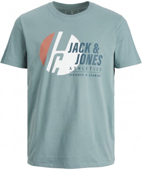 Jack & Jones Spring Logo T-Shirt Cyan - Trička - Trička nadměrné velikosti - 2XL-14XL
