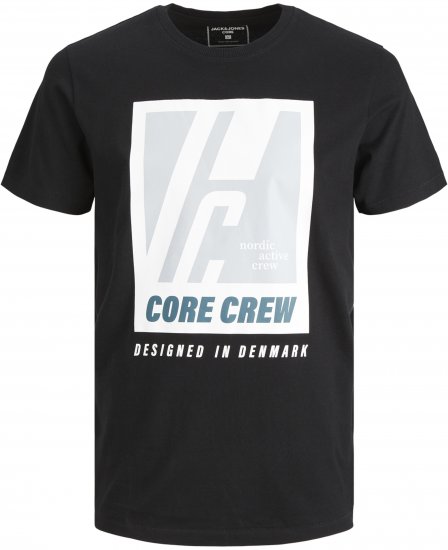 Jack & Jones Spring Logo T-Shirt Black - Trička - Trička nadměrné velikosti - 2XL-14XL