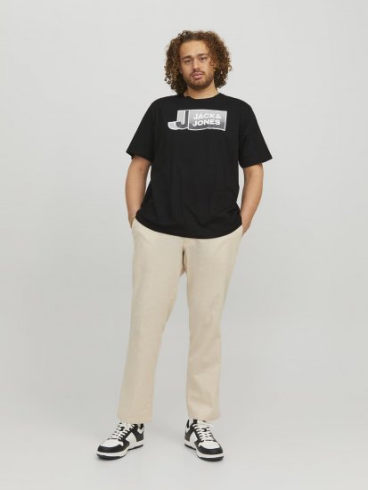 Jack & Jones Logan T-Shirt Black - Trička - Trička nadměrné velikosti - 2XL-14XL