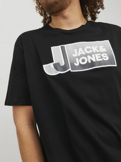 Jack & Jones Logan T-Shirt Black - Trička - Trička nadměrné velikosti - 2XL-14XL