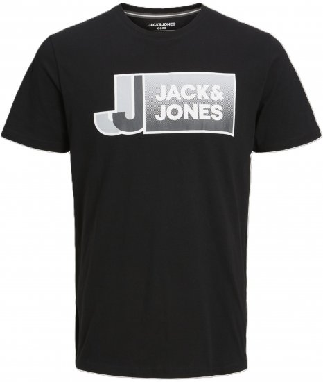 Jack & Jones Logan T-Shirt Black - Trička - Trička nadměrné velikosti - 2XL-14XL