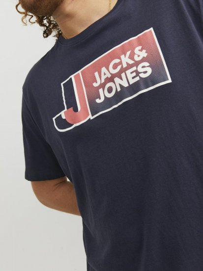 Jack & Jones Logan T-Shirt Navy - Trička - Trička nadměrné velikosti - 2XL-14XL