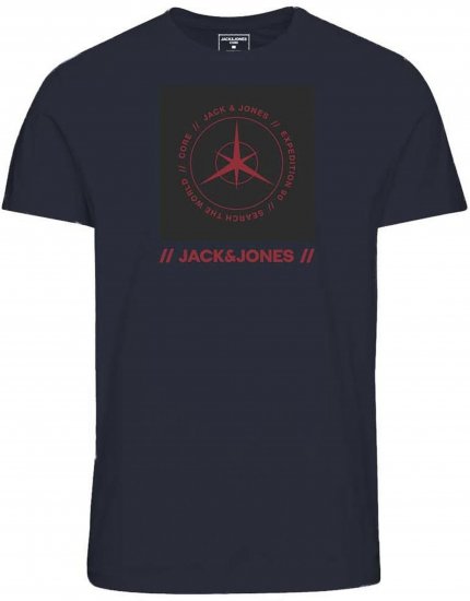 Jack & Jones Conrad T-Shirt Navy - Trička - Trička nadměrné velikosti - 2XL-14XL