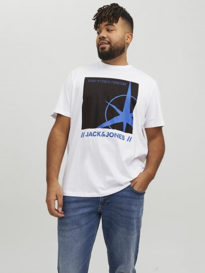 Jack & Jones Conrad T-Shirt White - Trička - Trička nadměrné velikosti - 2XL-14XL