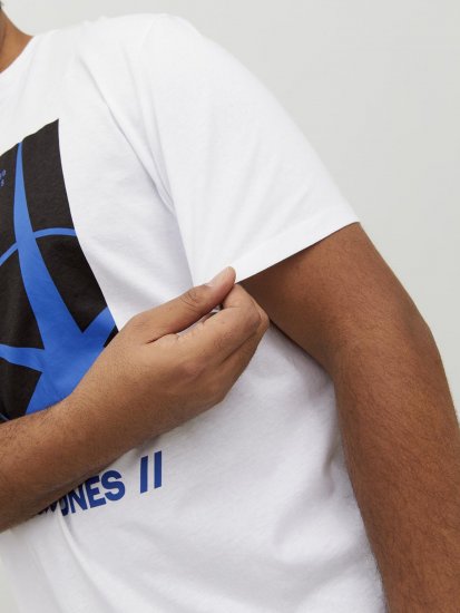 Jack & Jones Conrad T-Shirt White - Trička - Trička nadměrné velikosti - 2XL-14XL