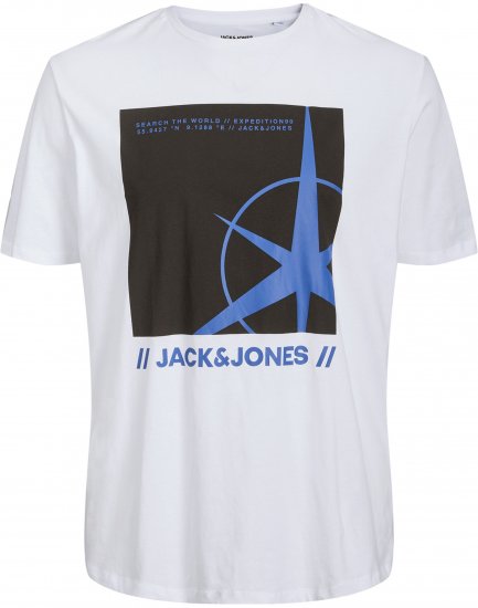 Jack & Jones Conrad T-Shirt White - Trička - Trička nadměrné velikosti - 2XL-14XL