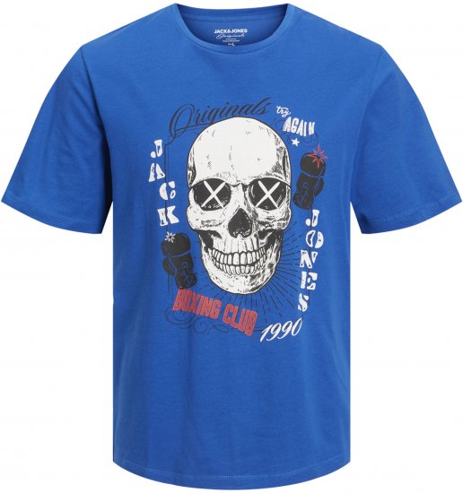 Jack & Jones Roxbury T-Shirt Blue - Trička - Trička nadměrné velikosti - 2XL-14XL