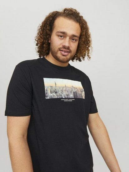 Jack & Jones Copenhagen Photo T-Shirt Black - Trička - Trička nadměrné velikosti - 2XL-14XL