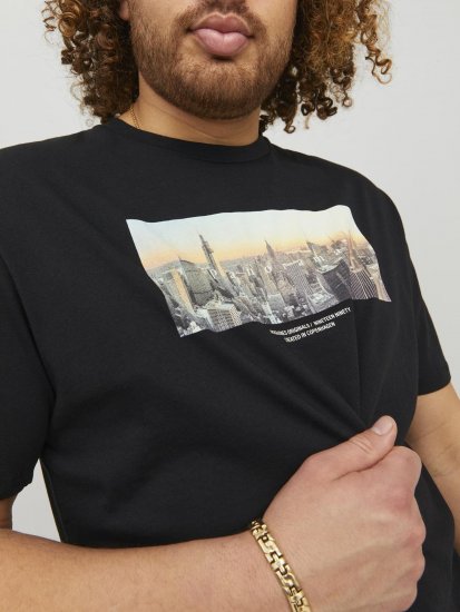 Jack & Jones Copenhagen Photo T-Shirt Black - Trička - Trička nadměrné velikosti - 2XL-14XL