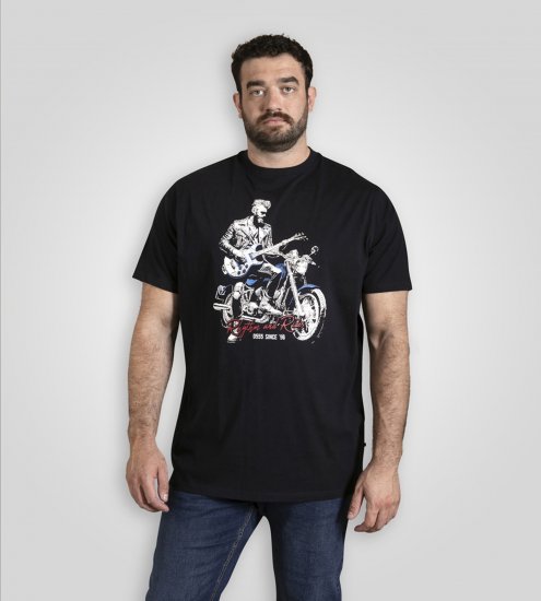 D555 Derby T-Shirt Rhythm and Rides Navy - Trička - Trička nadměrné velikosti - 2XL-14XL