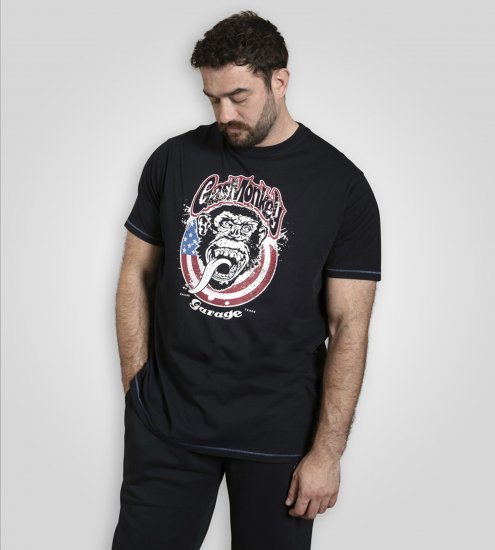 D555 Birkenhead T-Shirt Gas Monkey Garage Navy - Trička - Trička nadměrné velikosti - 2XL-14XL