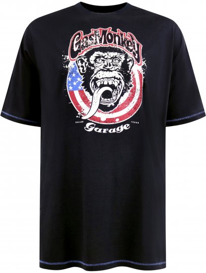 D555 Birkenhead T-Shirt Gas Monkey Garage Navy - Trička - Trička nadměrné velikosti - 2XL-14XL