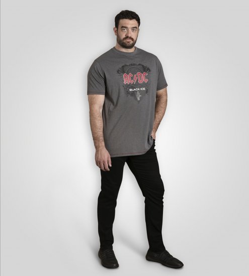 D555 Clydebank T-Shirt Official AC/DC Black Ice Grey - Trička - Trička nadměrné velikosti - 2XL-14XL