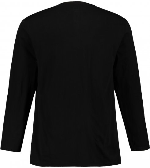 JP1880 Henley T-Shirt Long Sleeve Black TALL - PÁNSKÉ OBLEČENÍ MT-6XLT - TALL-velikosti