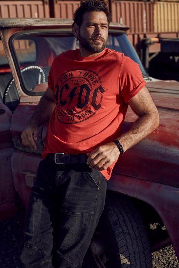JP1880 AC/DC T-Shirt Rust Red - Trička s kapelami - 