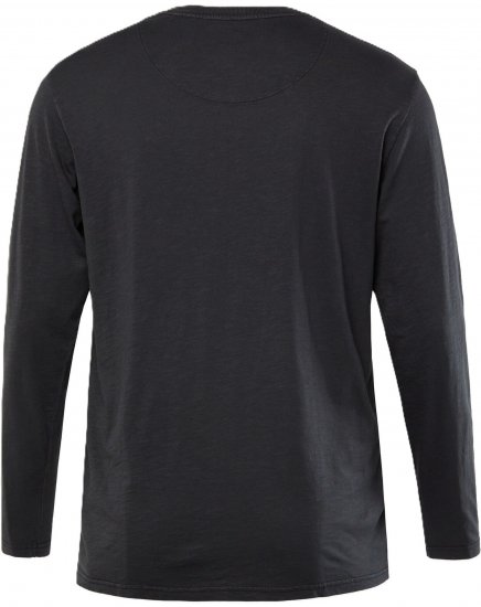 JP1880 T-Shirt Henley Long Sleeve Black TALL - PÁNSKÉ OBLEČENÍ MT-6XLT - TALL-velikosti