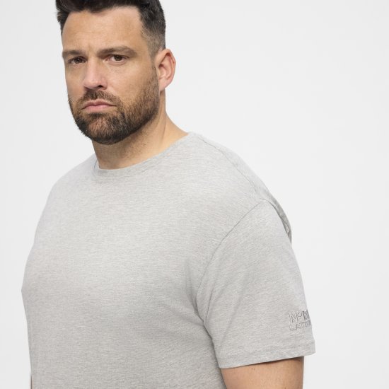 North Latitude T-Shirt O-Neck Grey Melange TALL - TALL trička - Prodloužená pánská trička