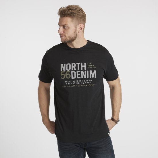 North Latitude Denim Printed T-Shirt Black TALL - TALL trička - Prodloužená pánská trička