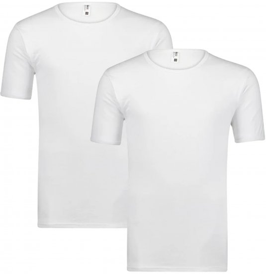 Adamo Royal Fine Ribbed Under-T-shirt 2-Pack White - Spodní Prádlo - Spodní Prádlo Nadměrné Velikosti 2XL-8XL