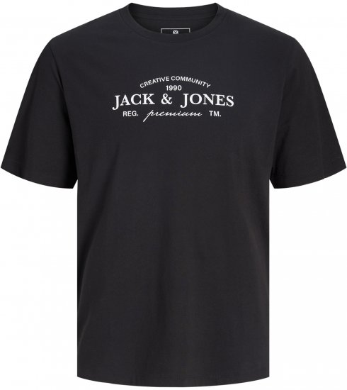 Jack & Jones Kevin Tričko Černé - Trička - Trička nadměrné velikosti - 2XL-14XL