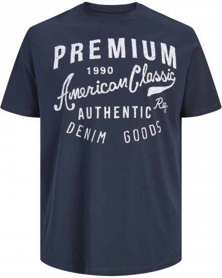 Jack & Jones Alex Tričko Tmavě Modré - Trička - Trička nadměrné velikosti - 2XL-14XL