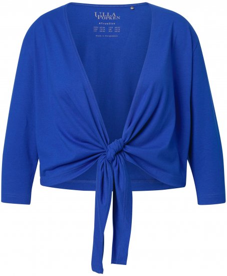 Ulla Popken Versatile Surplice Wrap Tie Hem Bolero Top Cobalt Blue - Trička - 