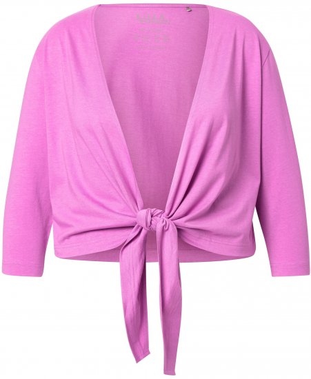 Ulla Popken Versatile Surplice Wrap Tie Hem Bolero Top Cool Pink - Trička - 