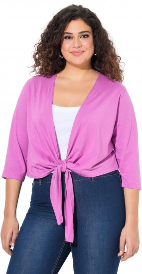 Ulla Popken Versatile Surplice Wrap Tie Hem Bolero Top Cool Pink - Trička - 