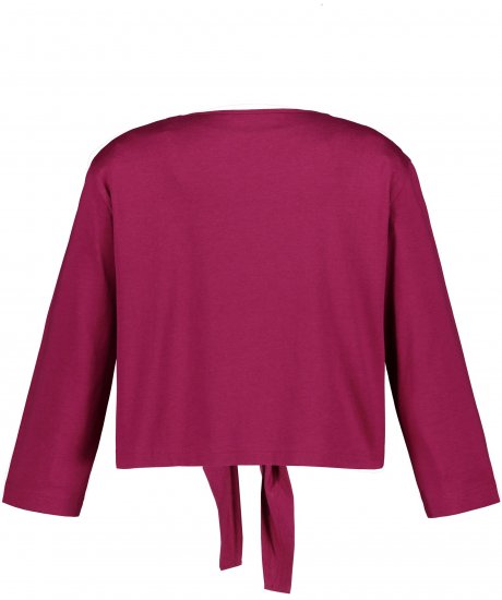 Ulla Popken Versatile Surplice Wrap Tie Hem Bolero Top Magnolia Red - Trička - 
