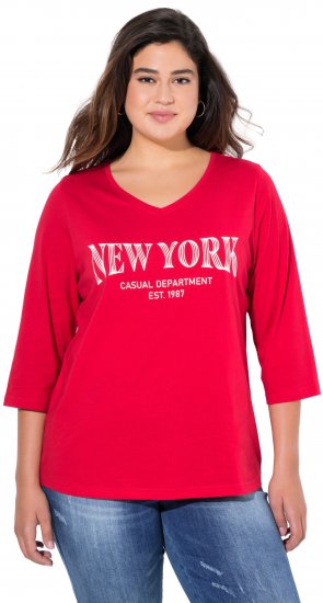 Ulla Popken City Name Graphic Tee Lychee - Potištěná trička pro ženy - 