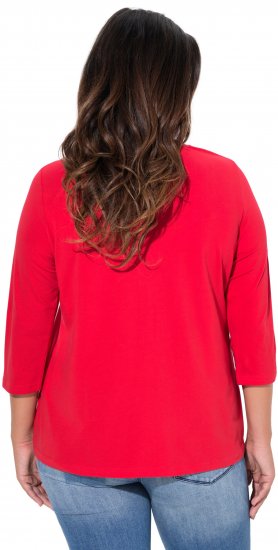 Ulla Popken Floral Graphic V-Neck Tee Lychee - Potištěná trička pro ženy - 