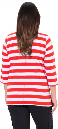 Ulla Popken Chilli Pepper Sequined 3/4 Sleeve Graphic Tee Light Red - Ulla Popken - 