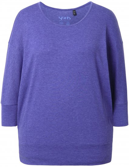 Ulla Popken Quick Drying Batwing Sleeve Tee Blueberry - Potištěná trička pro ženy - 
