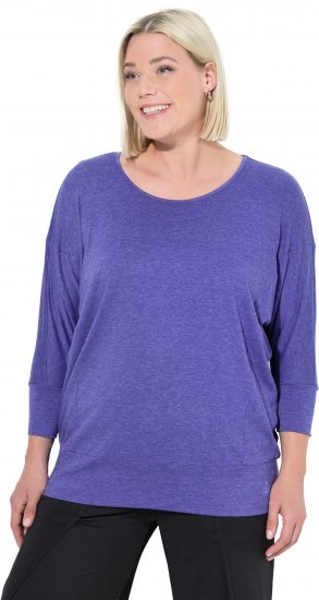 Ulla Popken Quick Drying Batwing Sleeve Tee Blueberry - Potištěná trička pro ženy - 