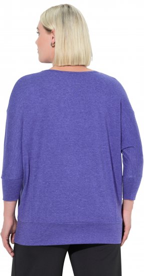Ulla Popken Quick Drying Batwing Sleeve Tee Blueberry - Potištěná trička pro ženy - 