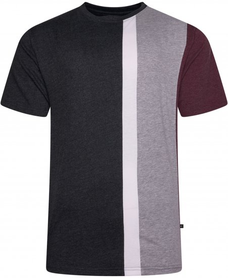 Kam Jeans 5782 Cut and Saw Vertical Stripe Tee Charcoal - Trička - Trička nadměrné velikosti - 2XL-14XL