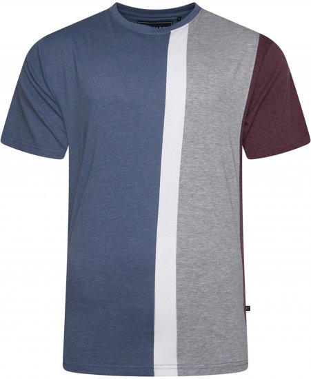 Kam Jeans 5782 Cut and Saw Vertical Stripe Tee Indigo - Trička - Trička nadměrné velikosti - 2XL-14XL