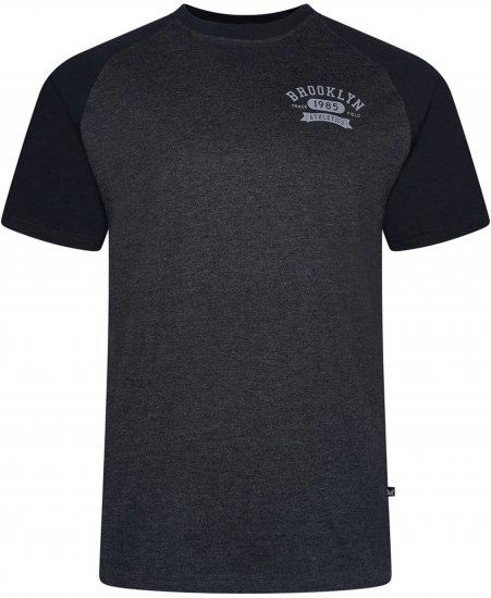 Kam Jeans 5783 Raglan Tee with Brooklyn Chest Print Black - Trička - Trička nadměrné velikosti - 2XL-14XL