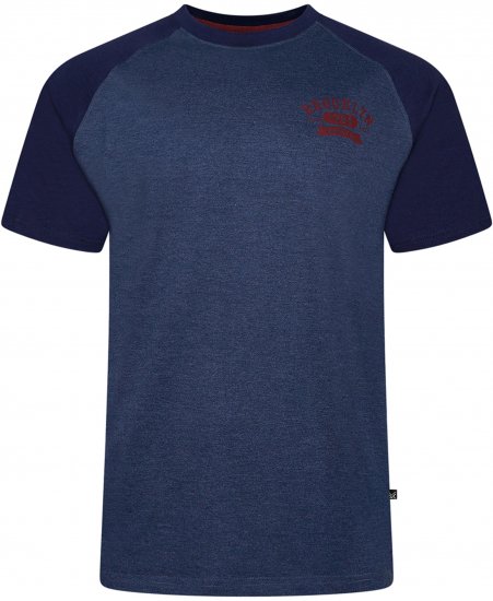 Kam Jeans 5783 Raglan Tee with Brooklyn Chest Print Navy - Trička - Trička nadměrné velikosti - 2XL-14XL