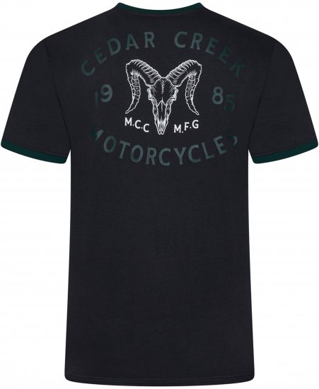 Kam Jeans 5793 Cedar Creek Reverse Print Tee Black - Trička - Trička nadměrné velikosti - 2XL-14XL